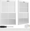 2 Pack 24" x 36"Shed Window, with Plastic Glass and Fiberglass Screen for Shed, Chicken Coop, Playhouse, Household, Garage