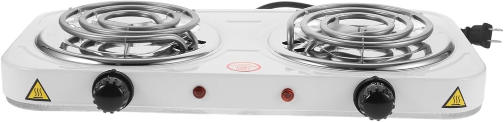 2000w Double Burner Cooktop Stainless Steel Hot Plate with Even Heating Safe Overheating Protection for Kitchen Dorm and Camping Use