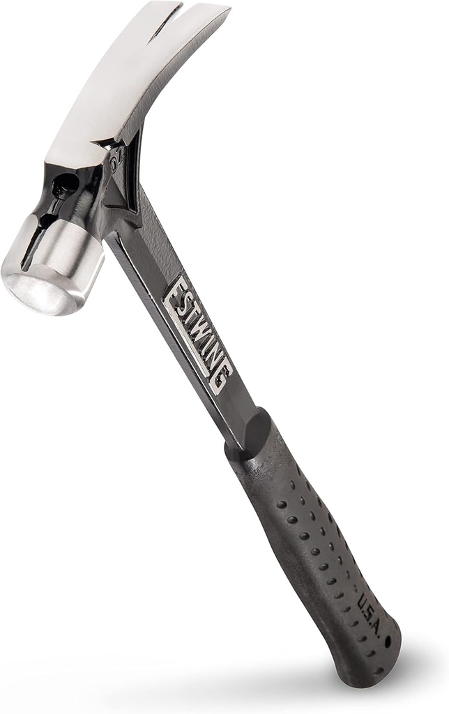 ESTWING Ultra Series Hammer - 19 oz Rip Claw Framing Hammer with Smooth Face & Shock Reduction Grip - EB-19S