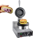 Burger Machine, Commercial Hamburger Press,Non Stick Electric Panini Press, Ice Cream Waffle Maker, 5 Min Timer, Commercial Burger Waffle Maker, Temperature Control Double-Sided Heating
