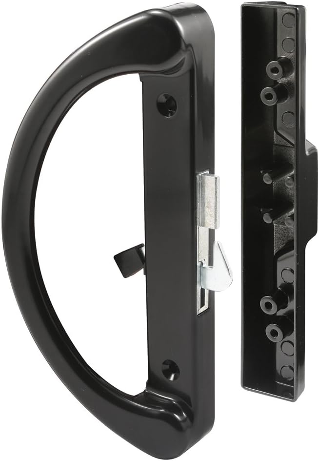 Prime-Line C 1252 Diecast Hook Latch Sliding Door Handle, Black (Single Pack)