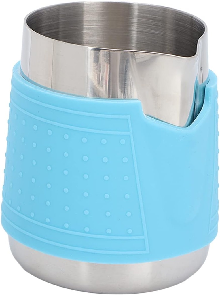 Olecranon Coffee Milk Foam Cup with Silicone, 350ml Stainless Steel Milk Frothing Cup, Shatterproof Tea Cups, Travel Camping Mugs for Home Restaurest, Takeaway Coffee Cup for Hot Drinks, Milk