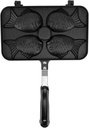 Taiyaki Frypan 4 Grids Non Stick Waffle Pan, Double Sided Fish Shaped Cake Pan with Scalding Handle, Aluminium Alloy Waffle Maker for, for Breakfast Lunch