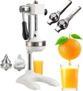 Citrus Press Juicers for Commercial Citrus | Professional Citrus Squeezer and Crusher with 2 Molds | Stainless Steel Manual Lemon Press for Lemon | 3s Quick Juice & Uniform Force,white