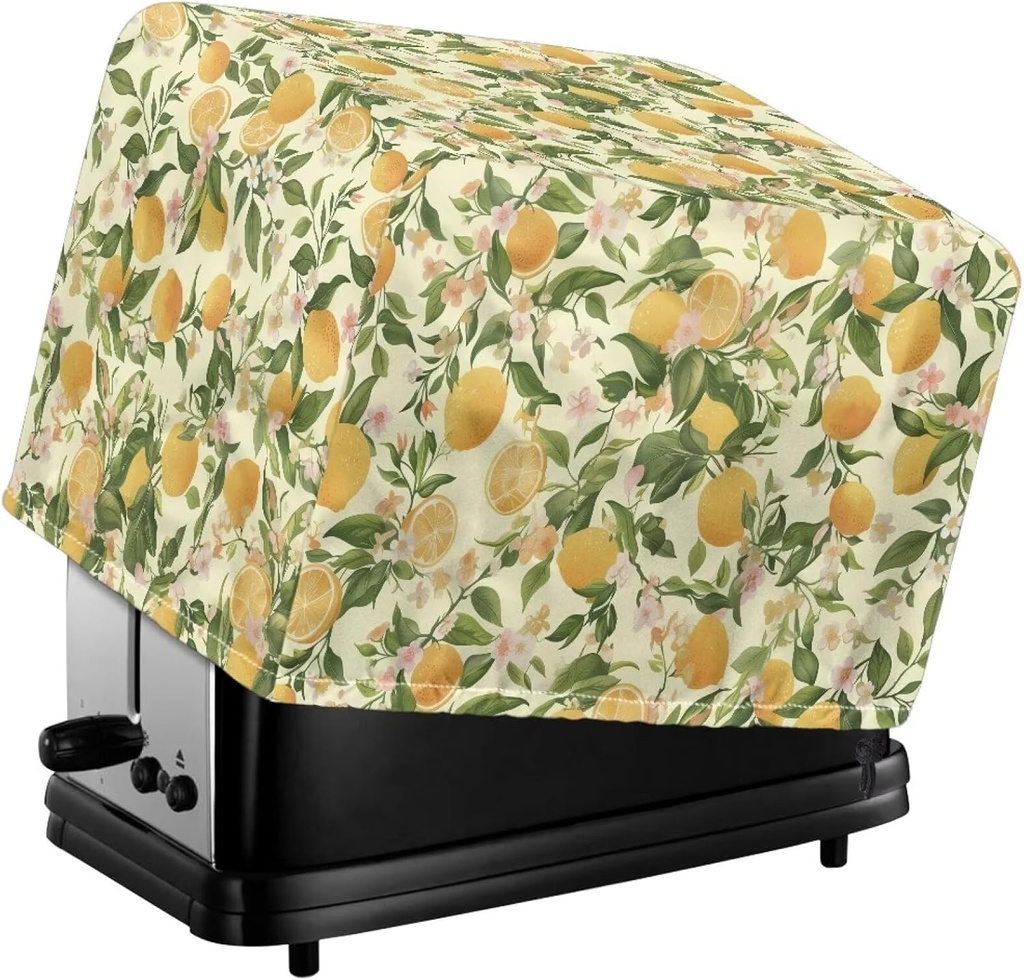 Lemon Toaster 2 Slice Cover Anti Stains Washable Oven Cover Cute Kitchen Bread Machine Protector Appliance Covers for Kitchen Counter Home Decor