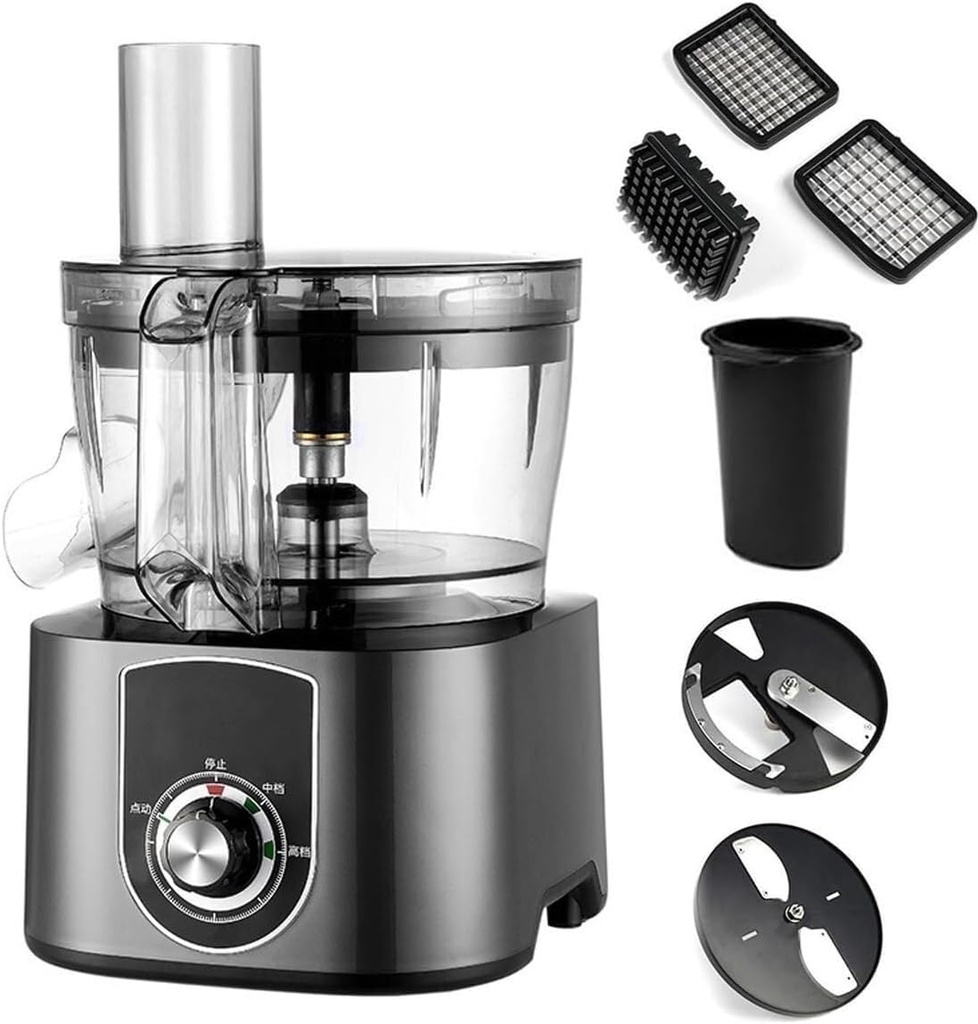 Food Processor,600W 5LCommercial Electric Vegetable Dicer,Mixer,Crusher,Grinder,Citrus Juicer,for Ground Meat/diced/shredded/sliced