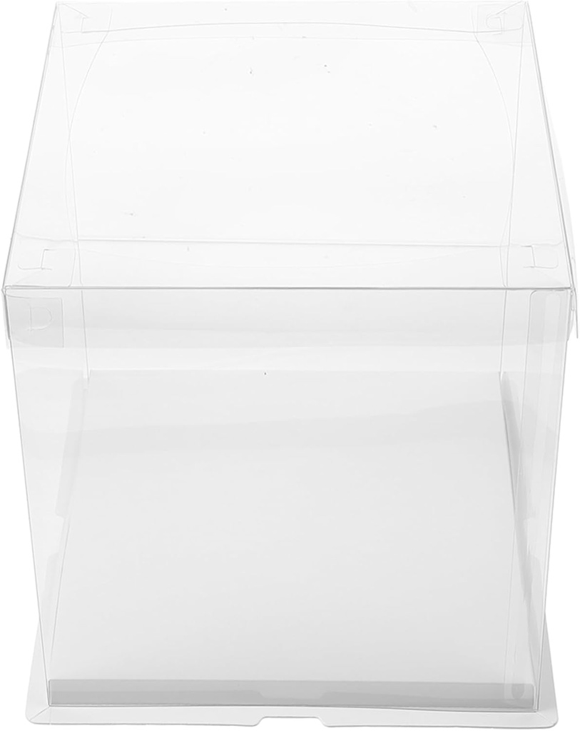 SECFOU 5pcs Transparent Cake Display Boxes Bakery Packaging for Cakes Pastries and Treats Sturdy and Odorless Pet Material Gift Giving and Desserts