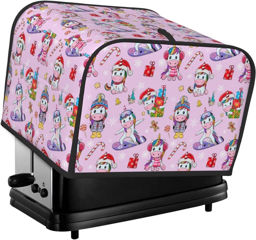 Oven Cover Kitchen Bread Machine Protector,4 Slice Toaster Cover For Home,Fingerprint Coaster Cover,Kitchen Small Appliance,Christmas Unicorns
