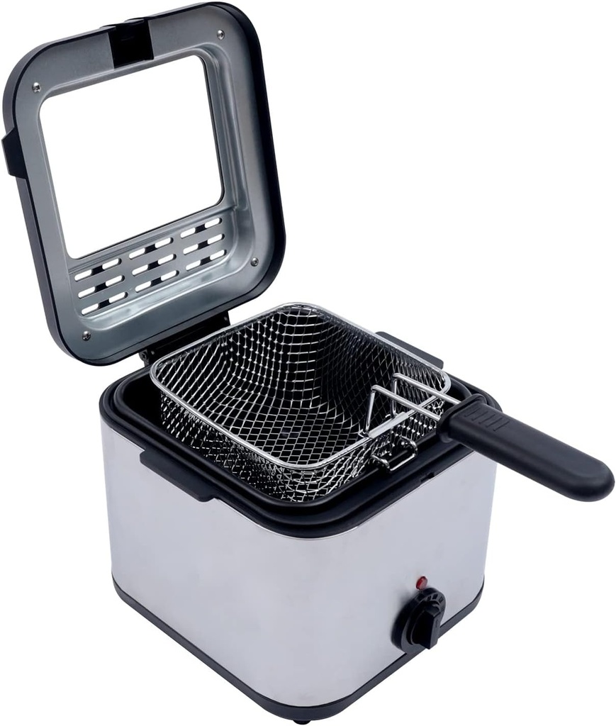 Deep Fryer for Home,Electric Deep Fryer with Basket,Stainless Steel – 2.64QT Large Capacity,1000W Fast Heating, Adjustable Temperature & Time,Safe For Fried Chicken,French Fries,Onion Rings