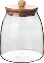 Glass Food Storage Container Candy Dish Spice Jar with Seal Wooden Lid