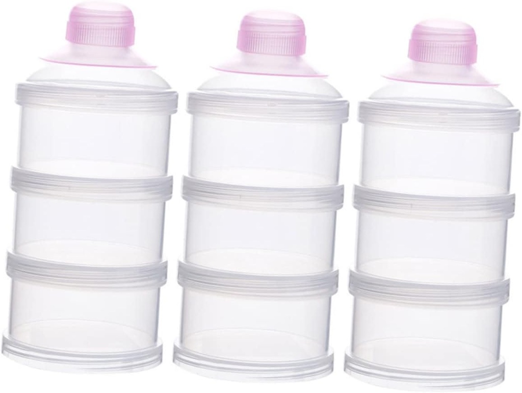 UPKOCH 3 Layers Milk Powder Box Set for Babies Stackable Baby Formula Dispenser Storage Container for Travel 3-Piece Set