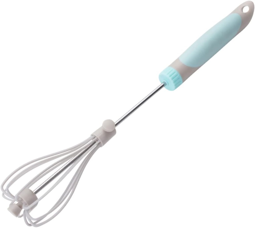 Cabilock Manual Rotary Egg Beater Whisk Lightweight Non Slip Hand Mixing Tool for Beating Egg Whites Stirring Butter and Light Cream Space Saving Hanging Design Kitchen Mixer