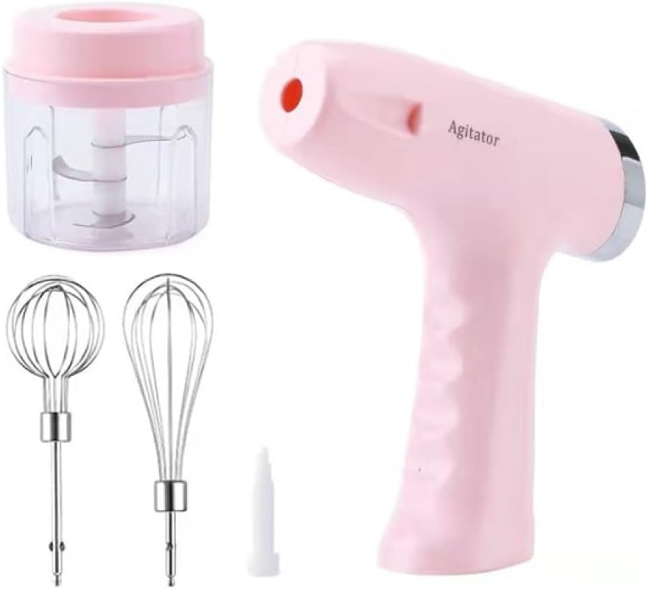 Electric Hand Mixer Set with USB Charging, 3-in-1 Kitchen Whisk with Storage Container, Green