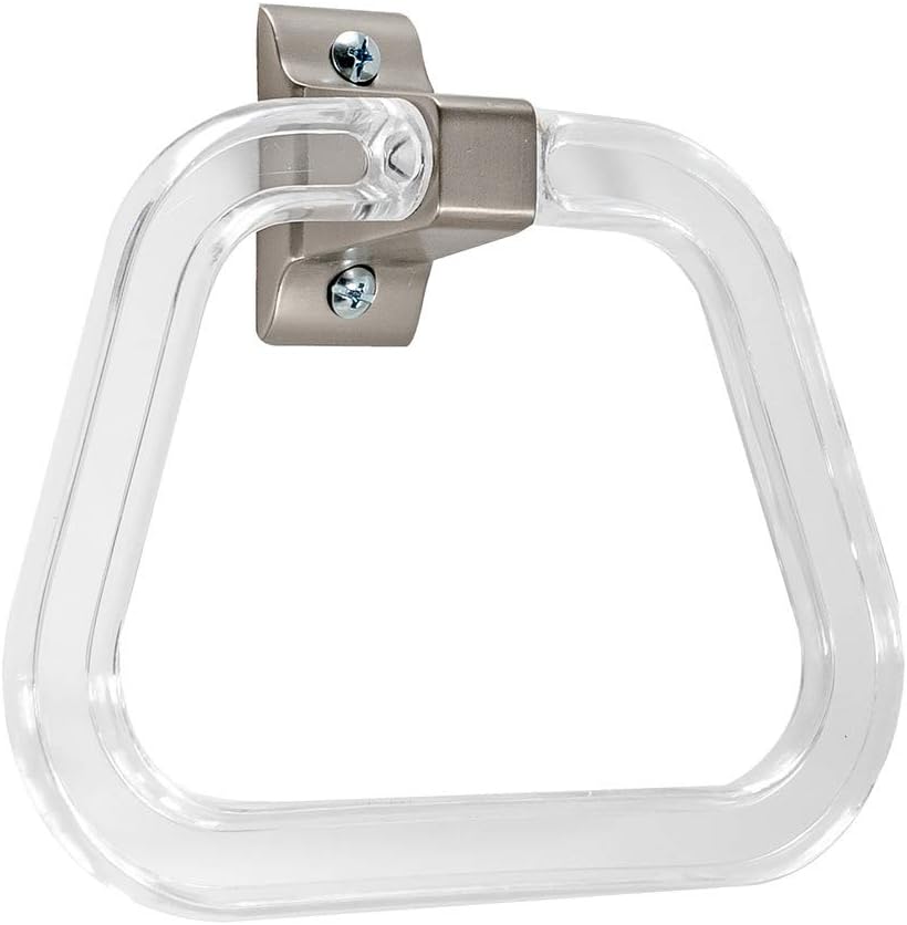 EZ-FLO Bathroom Towel Ring with Exposed Screw, Brushed Nickel, 16232