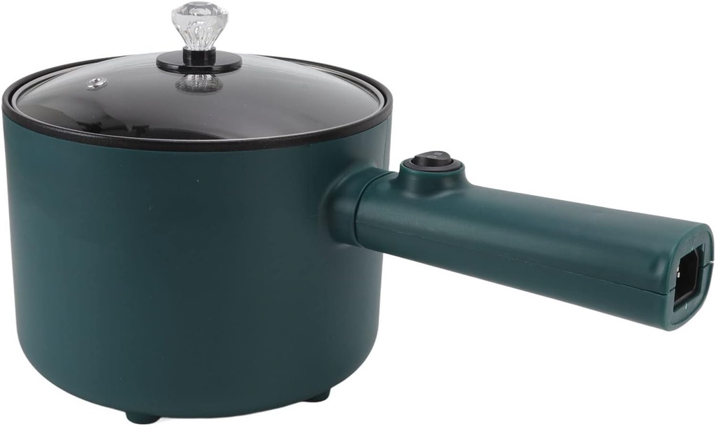 Electric Pot, 1.8L 450W Nonstick Food Grade 2 Temperature Mode 6 Function Electric Cooker Hot Pot Simmer Pot with Long Handle Romen Cooker for Home Cooking Steak Pasta Oatmeal