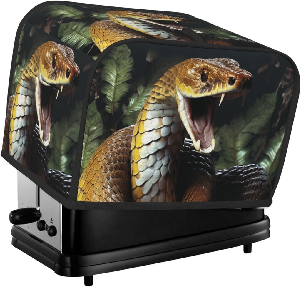 2 Slice Toaster Cover with Pocket Universal Size Toasters Dusts Covers Cobra Snake Bread Machine Cover & Protection Bread Machine Protector Small Kitchen Appliance Covers