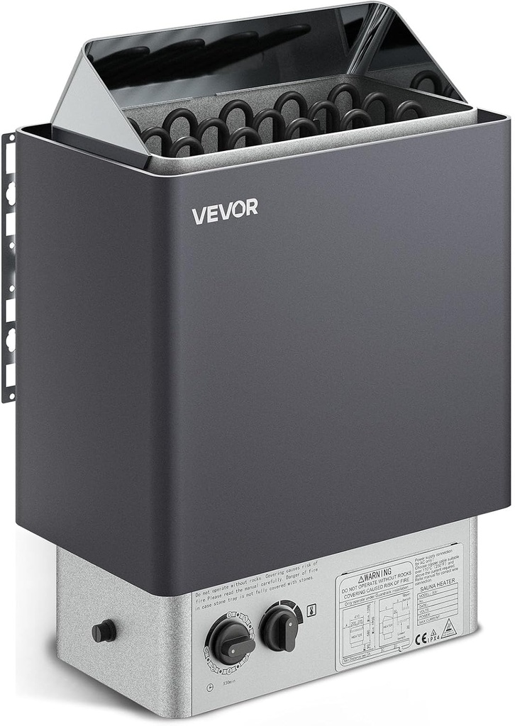 VEVOR 9KW Sauna Heater, Steam Bath Sauna Heater with Built-in Controls, Electric Sauna Stove, 3h Timer and Adjustable Temp for Max. 317-459 Cubic Feet, Home Hotel Spa Shower Use 220V FCC Certification