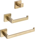 TURS Brushed Gold 3-Piece Bathroom Hardware Set Stainless Steel Gold Hand Towel Holder Toilet Paper Holder Towel Hook Wall Mounted.