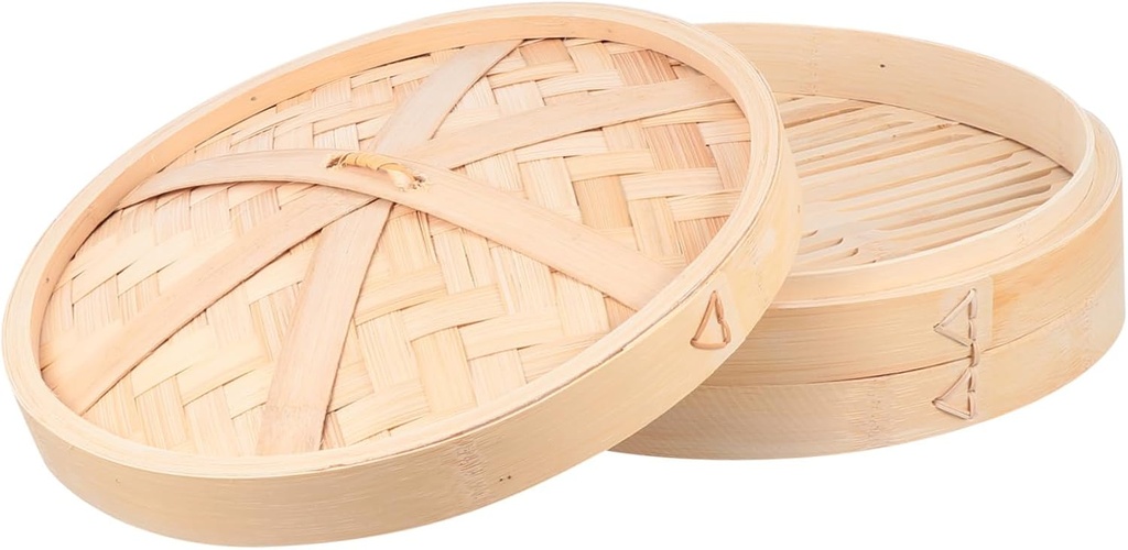 Bamboo Steamer Basket Food Steamer Asian Steaming Basket Lid Reusable Kitchen Lid