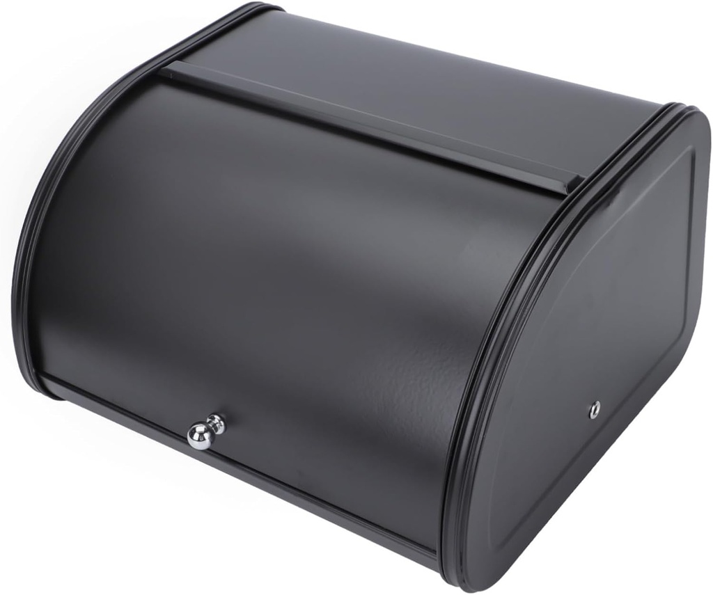 Vintage Iron Bread Box with Airtight Flat Cover and Spherical Handle Large Capacity Bread Storage Bin for Kitchen Countertop and Home Use