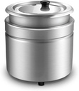 FLTRGO 9 L Commercial Soup Warmer Pot with Lid, Stainless Steel 3D Stereo Heating Electric Soup Kettle, for Buffet, Restaurant, Party, Event, and Catering