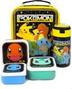 Pokemon Lunch Bag 5 Piece (Food Bag Water Bottle 3 Snack Pots) One Size