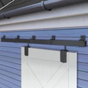 Exterior Barn Door Hardware Kit, BARNSMITH 10FT Sliding Barn Door Hardware Heavy Duty Barn Door Track Kit for Indoor and Exterior Door, Wall Mount Kit, Black (NO Door, Hardware Only)