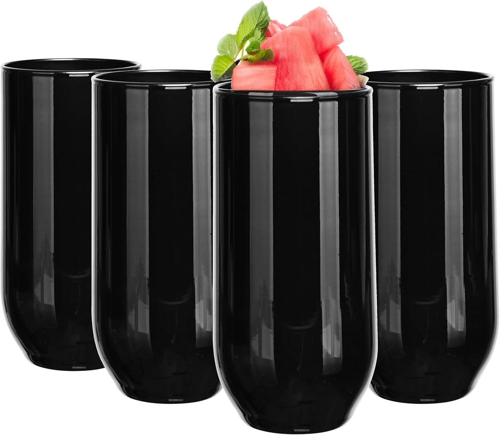 Glasmark Krosno, 430 ml, Set of 4, Drinking Glasses, Long Drink Glasses, Water Glasses, Juice Glasses, Cocktail Glasses, Dishwasher Safe, Perfect for Home, Restaurants and Parties