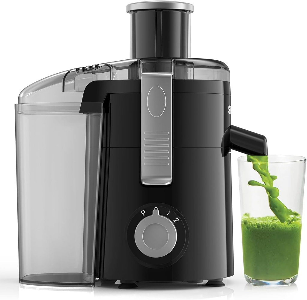 Centrifugal Juicer Machine - 3-Speed Juice Extractor Maker, Compact, Easy to Clean, Black