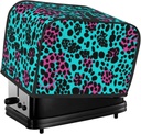 2 Slice Toaster Cover with Pocket Universal Size Toasters Dusts Covers Cute Turquoise Leopard Bread Machine Cover & Protection Bread Machine Protector Small Kitchen Appliance Covers