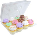 DFI Detroit Forming LBH9222 Plastic Container for 12 Cupcakes/Muffins - Pack of 10