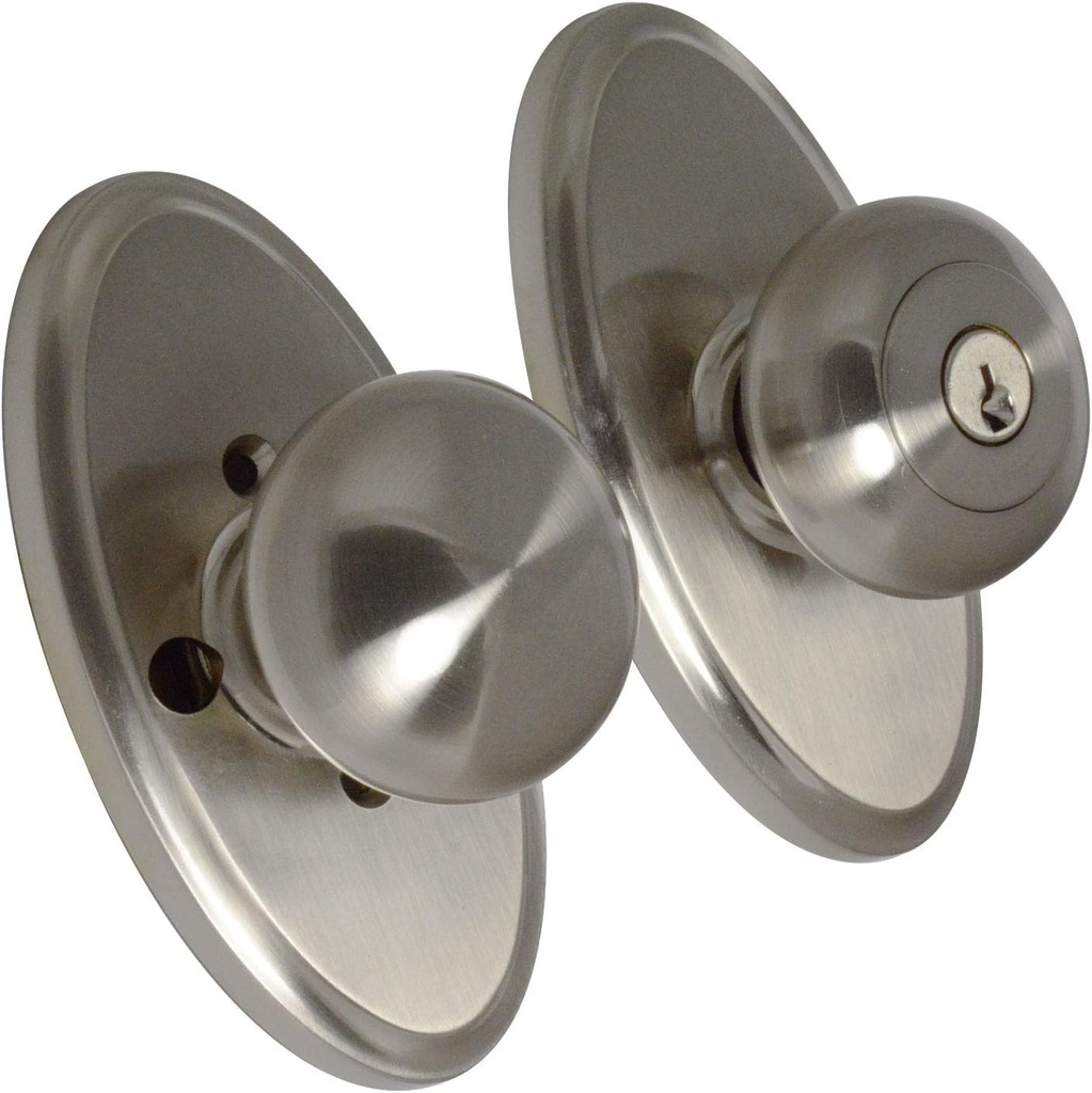 Weslock Impresa Knob Keylock Entry Set - Elegance Collection - 02740ININSL23 - Satin Nickel