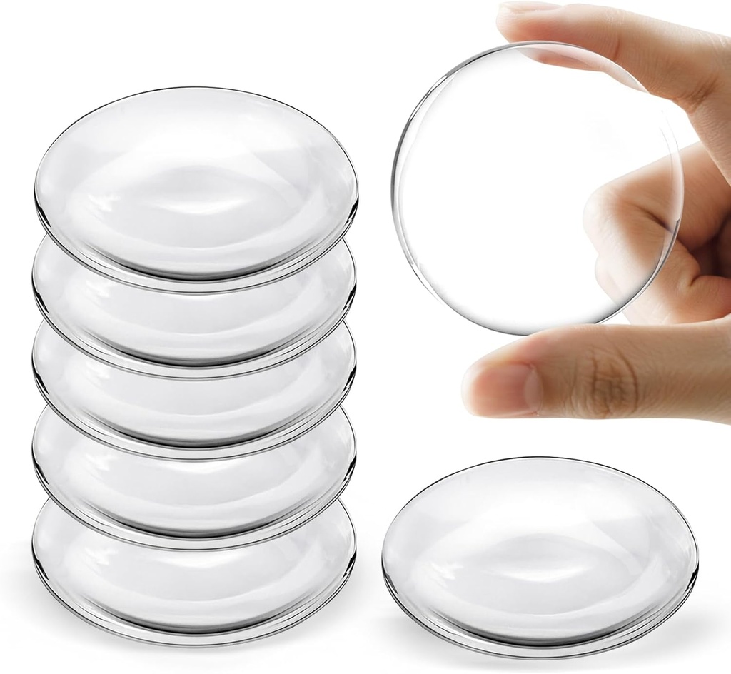 Door Stoppers for Wall, Door Knob Wall Protector 2" (6-Pack), Self Adhesive Door Bumpers for Walls, Shock Absorbent Door Handle Stopper, Protects Every Wall Surface, Clear