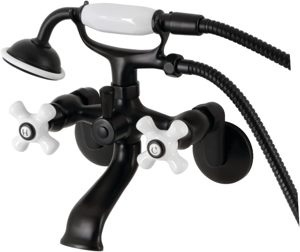 Kingston Brass KS266PXMB Kingston Clawfoot Tub Faucet, 9 x 7.19 x 8.69, Matte Black