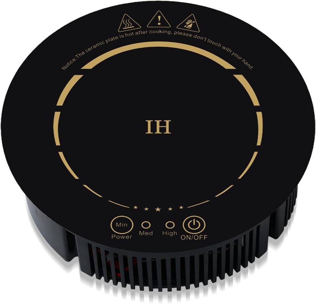 500W / 120V Small Induction Cooktop - 7.7" Mini Portable Countertop Burners Induction Hot Plate Electric Stove for Candle Making, RV, Office, Tea Room, Camp, Tea party