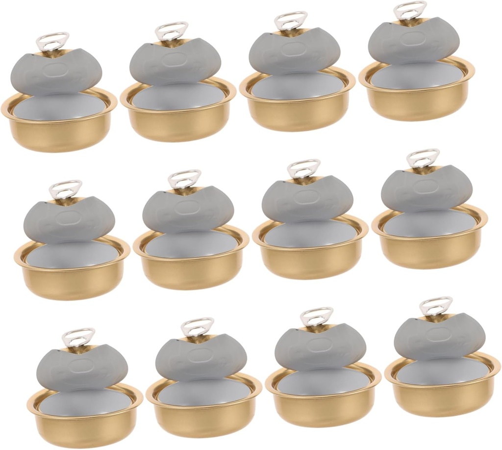 12pcs Can Aluminum Box Holiday Tins for Cookies Empty Food Cans Holiday Cookie Tin Empty Cookie Tins Small Meat Can Holiday Favors Containers Snack Tin Cake Can Food Storage Golden