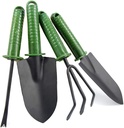 Gardening Tools Set of 4, Gardening Hand Tools, Including Rake, Tip Shovel, Round Shovel, Seedling Device, Planting Supplies Outdoor and Indoor