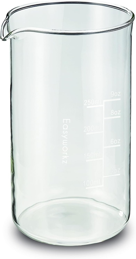 Easyworkz Borosilicate Glass Replacement Beaker for 12oz French Press Coffee Maker