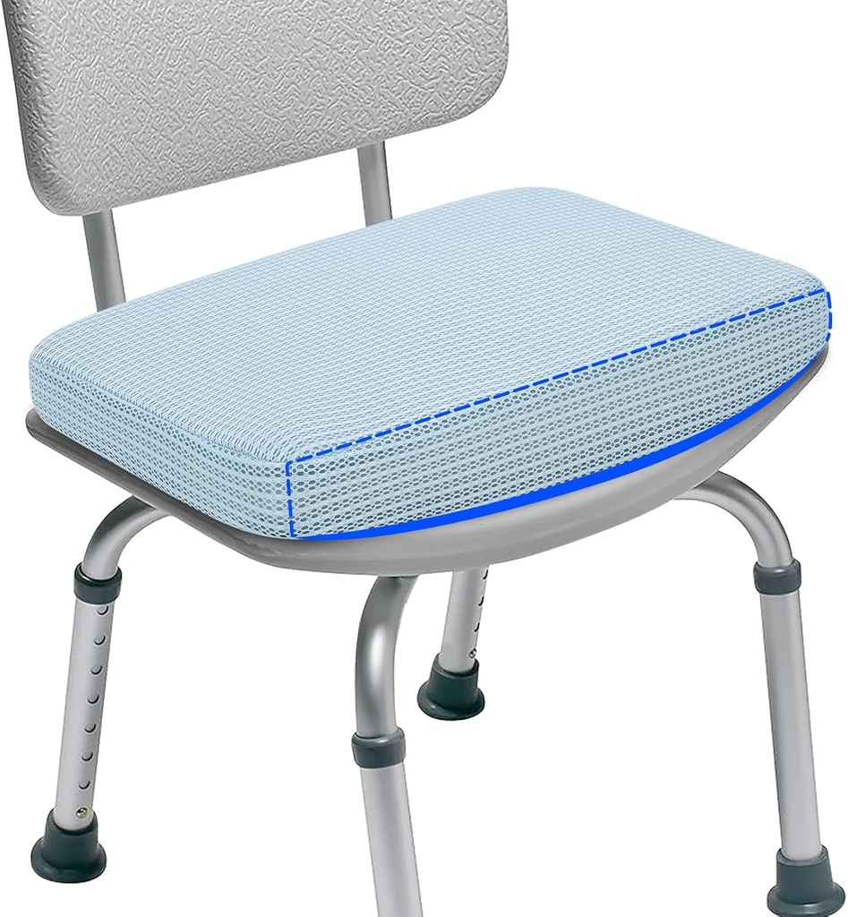 HAVARGO Shower Seat Cushion for Transfer Bench for Bathtub Shower Seats for Elderly, Easy Maintenance Anti Slip Quick Dry Soft to Skin Foam Cushion,Light Blue