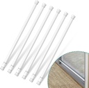 6 Pcs Window Security Bars, Adjustable Sliding Glass Door Bar Sliding Door Security Bar Window Safety Lock Bar with Rubber Tips for Children Home, Extends from 15.8-27.6 Inch, White