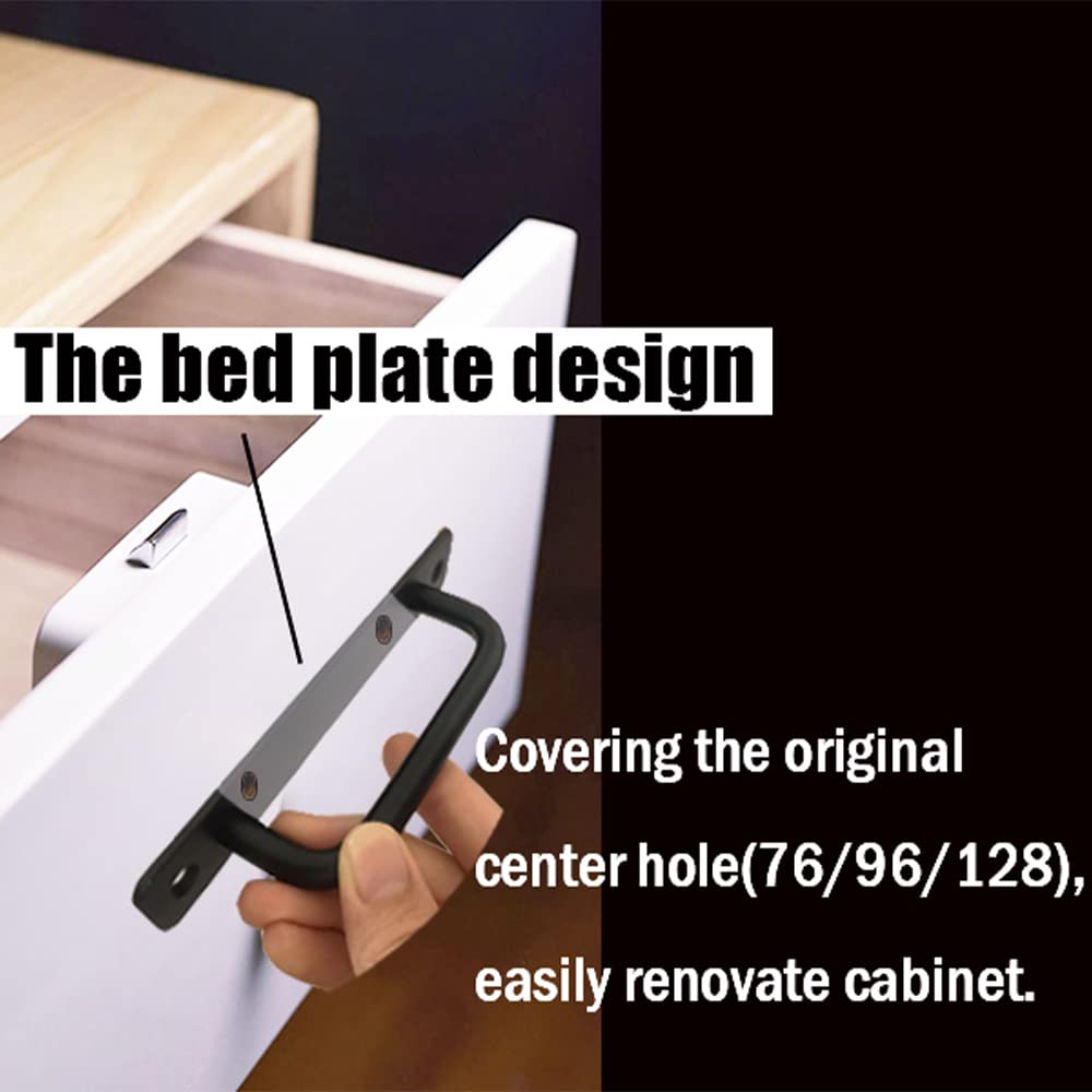 12 Pack 5 Inch 128 mm Matte Black Cabinet Handles Aluminum Cabinet Pulls Drawer Pulls