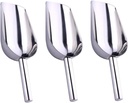 Garneck 3pcs Stainless Steel Ice Scoops for Food Ergonomic Handle Capacity for Flour and Pet Food Compact Kitchen Tool