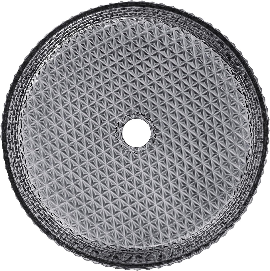 Cache 15.75" Round Glass Vessel Sink in Black