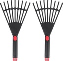 2 Pcs Garden Rake Small Short Rakes 13.4‘’ Hand Rake Plastic Garden Tools for Plantation Cultivating Loosening Soil Spreading Mulch