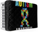 Toys Cartoon Autism Indoor Air Conditioner Cover for Window Units,Double Insulation Adjustable Indoor AC Cover with Elastic Straps Colored Puzzle Pieces Fractal Hobby Leisure Activity 28''x20''x3.5''