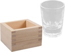 BESTonZON 1set Japanese-style Glass Sake Cup with Wooden Box Elegant Rice Wine Drinking Mug for Celebratory Parties Easy to Clean Dishwasher Safe for Sake