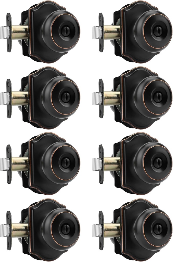 Haidms Oil Rubbed Bronze Door Knobs Interior, Privacy Interior Door knobs, Bronze Indoor Doorknobs for Bedroom or Bathroom (8 Pack)