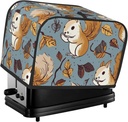 Cute Squirrel 2 Slice Toaster Covers Dustproof Splash-Proof Bread Machine Cover Fingerprint Protectors Small Washable Kitchen Appliance Cover Universal Size