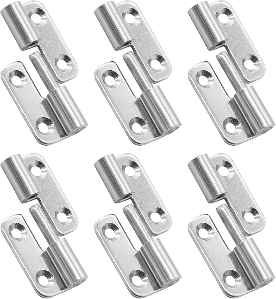 6 Pcs Stainless Steel Right Lift-Off Hinges, 1.5 Inch Detachable Slip Joint Small Flag Hinges with Screws