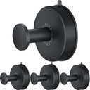 DGYB Suction Cup Hooks for Shower Set of 4 Removable Stainless Steel Towel Hook for Bathroom Glass Window Door Wall and Suction Wreath Hook for Hanging Robe, Loofah, Coat - Black